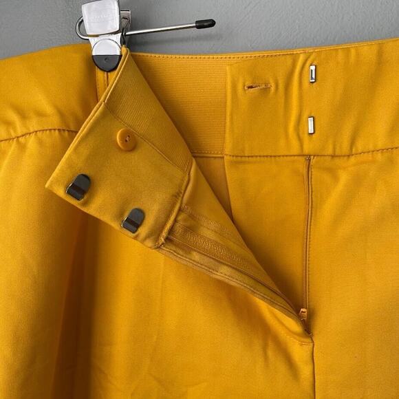 Lane Bryant Plus Size 28 Laney Yellow Capris Crop Pants Classic Wide Leg Twee - Picture 6 of 14